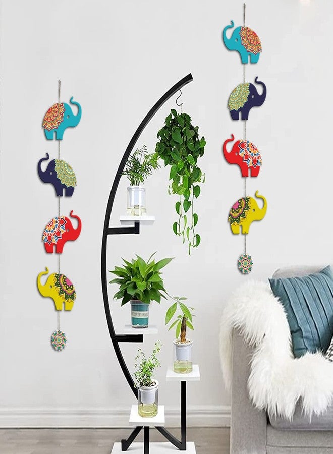 آرتفيب لوحة جدارية خشبية مزخرفة من خشب MDF بتصميم فيلة ملونة من Artvibes، تُعلق على الحائط في غرفة المعيشة | ديكور جداري مطبوع | عمل فني جرافيكي | ديكور خشبي أنيق | منظر طبيعي | هدايا مثالية (WH_5206N)، طقم من قطعتين - Image 3